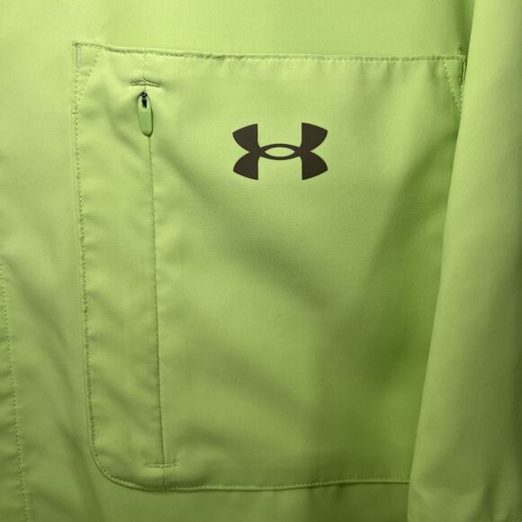 Under Armour Fitted Short Sleeve Button Down Fishing Shirt Mens XLT Green Vented - Picture 4 of 12